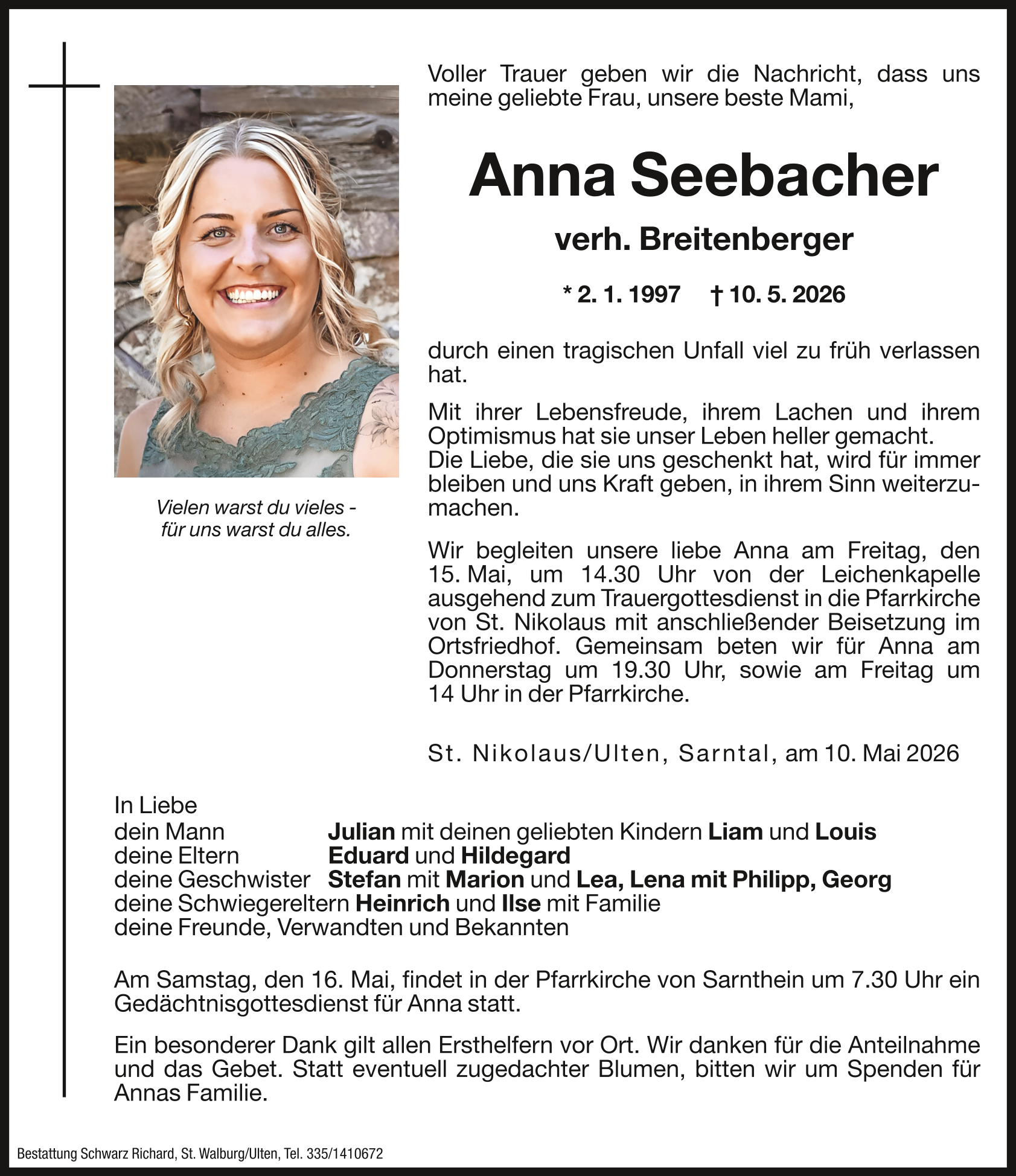 Seebacher Anna verh. Breitenberger - TA