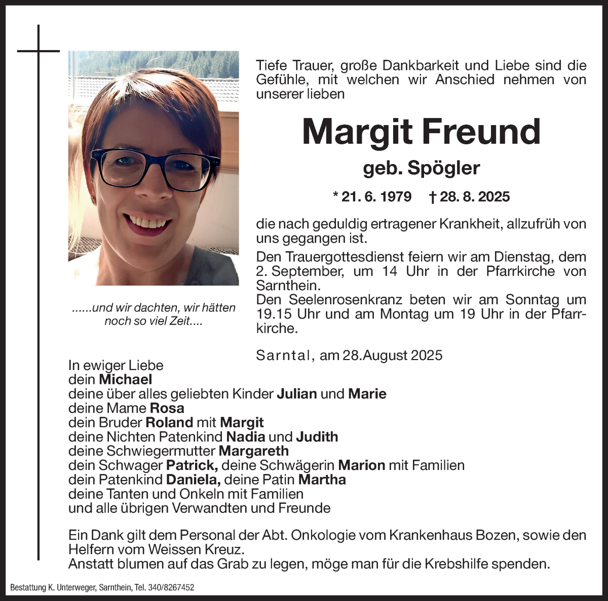Margit Freund | Südtirols größtes Trauerportal · Trauerportal Südtirol