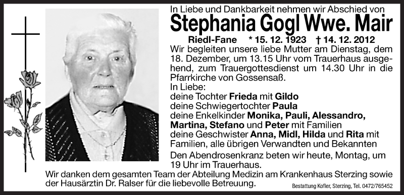Traueranzeige