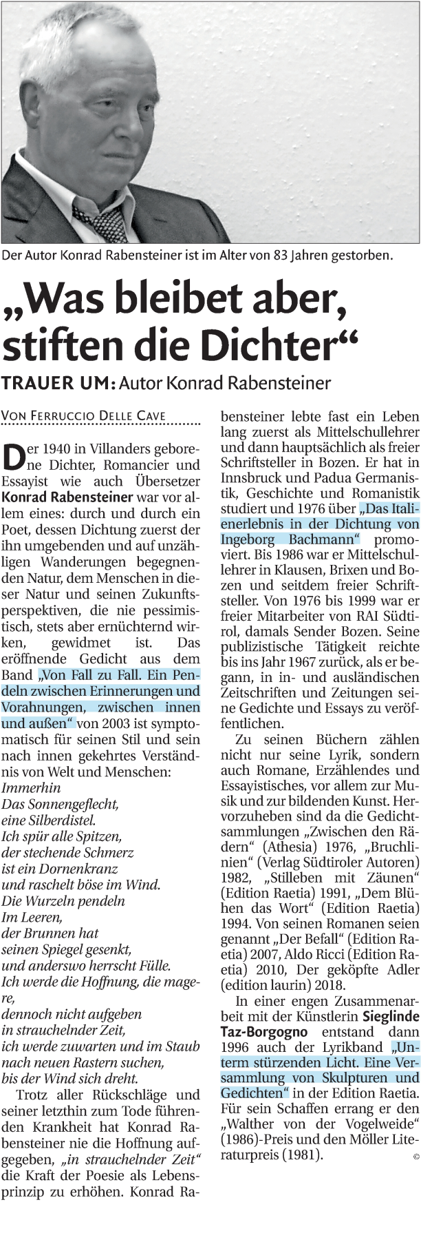 Konrad Rabensteiner | Südtirols größtes Trauerportal · Trauerportal ...