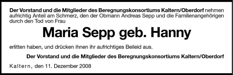 Maria Sepp | Südtirols größtes Trauerportal · Trauerportal Südtirol