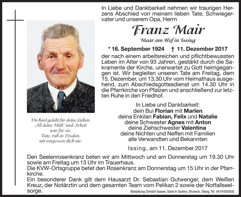 Traueranzeige