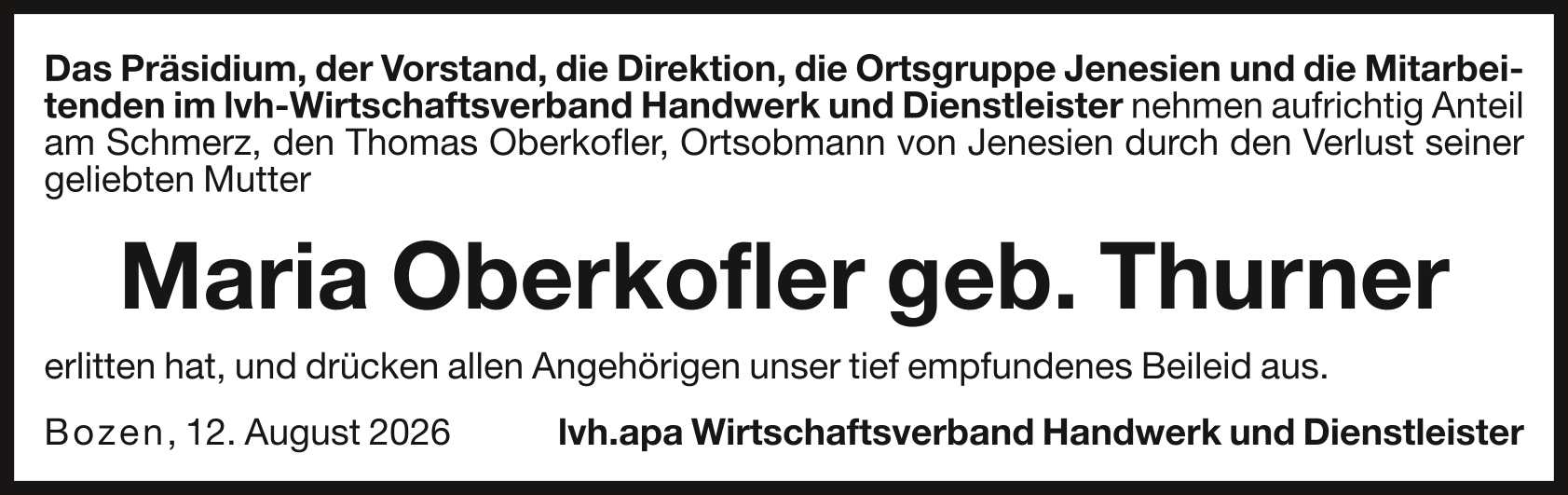Thurner Maria Oberkofler