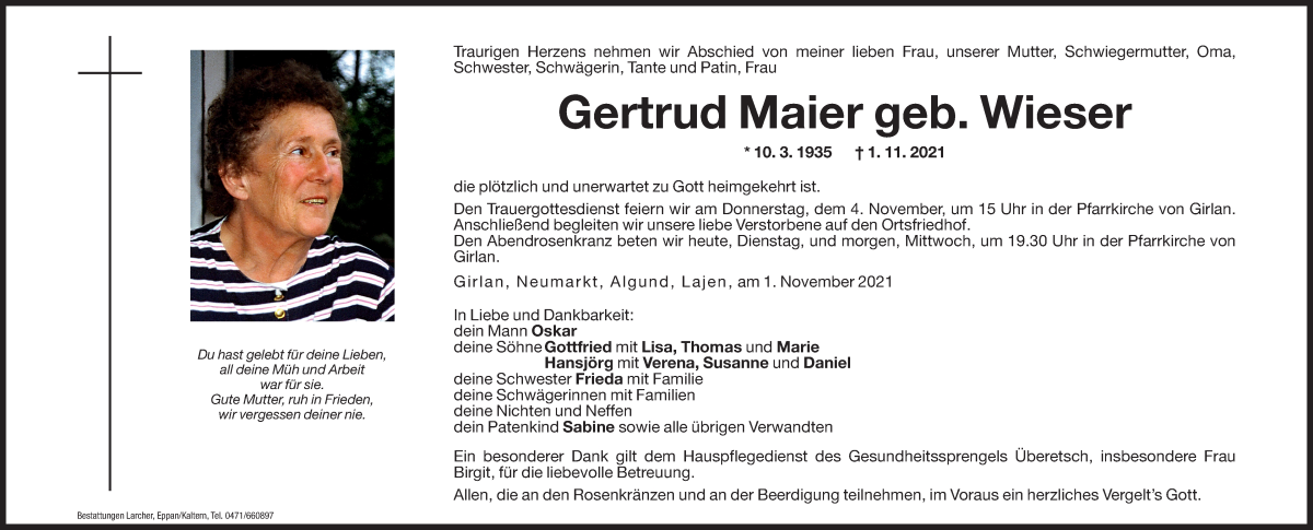 Traueranzeige
